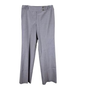 Ann Taylor Signature Fit Just Below Waist Gray Wool Blend Wide-Leg Trousers  6